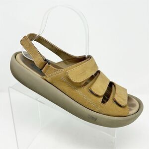 Wolky Beige Leather Slingback Sandals Size 41 (US 9.5) Casual Summer Shoes